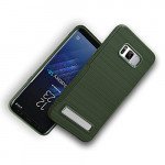 Wholesale Galaxy S8 Plus Brushed TPU Hybrid Kickstand Case (Black)